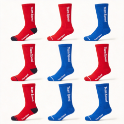 Pack of 10 pares de Socks para Men medianos 7 rojos y 3 azules Team Speed