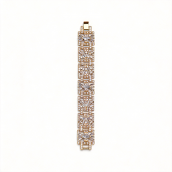 Style 1920s Style Art Deco Floral Filigree Wedding Gold Bracelet QD29