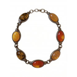Antique Amber Cabochon Set Bracelet in Very Good Condition
