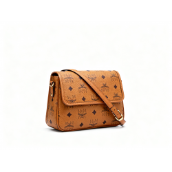 (X1) Bag Women's vintage camel-colored Crossbody Shoulder with print