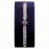 Silver Art Deco CZ White Red Faux Pearl Bracelet 1920 Style SZ2