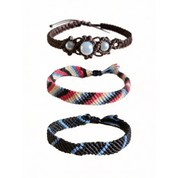 Lot of 3 Handmade and Colorful Macrame Bracelets