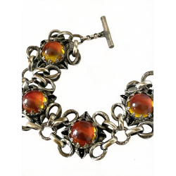 Stunning Designer Bracelet Cabochon Glass Angle Antique
