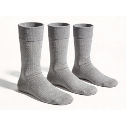 3 Pairs of Socks Extra Wide Sensitive Cuff Diabetic Grey XXL Oversize 47 - 54