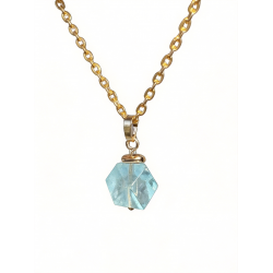 Genuine Blue Topaz Pendant. Blue gemstone drop pendant necklace. Blue necklace