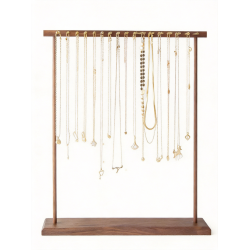 Elegant Walnut Necklace and Bracelet Stand