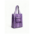 Chic Women's Bag Snake Purple Double Handle Inner Pouch Square Tote