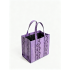Chic Women's bag Snake Purple Square Tote Inner bag Black Detail