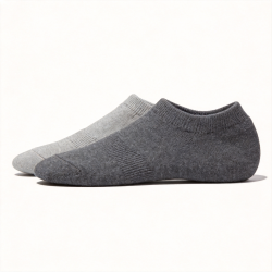 2 Pairs of Unisex Sneaker Liner Socks -light/Dark Grey Made With Recycled Fibers