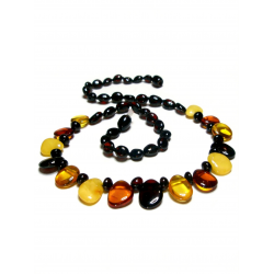 Baltic Amber Women's Necklace Elegante Multicolor 45 cm - 18 inch, Handmade