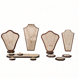 Elegant Display Set: Stone-Look Necklace, Ring & Earring Organizer
