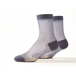 Transparent business socks men's striped socks 20% elastane UK/AU size??e 4