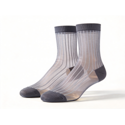 Transparent business socks men's striped socks 20% elastane UK/AU size??e 4