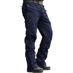 Men Casual Mid-Rise Cargo Pants Durable Outdoor Work Multi-Pocket Breathable Windproof Lightweight Cotton Elastic Lowest among similar