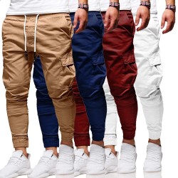 Logo Men Jogger Pants New Solid Color Men Cargo Pants Trousers Drawstring Casual Blank Sweatpants Lowest among similar Jun 18