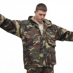 Men Combat Camo Rip-Stop Tactical Jacket Windproof Breathable And Waterproof Print Pattern Uniform Suit