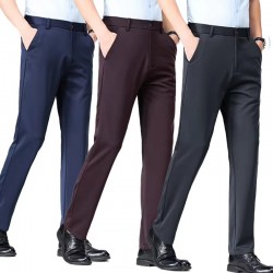 Hot Selling Men Slim Fit Dress Pants Casual Business Lightweight Straight Formal Gentleman Pants Comfort Stretch Trousers 5-day