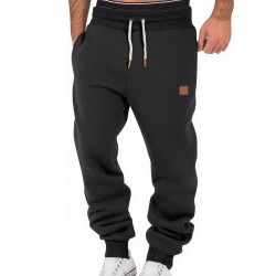 Men Trouserss Spring and Autumn Solid Color Sports Casual Sweatpants Loose Leg Pants 5-day