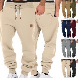 Men Trouserss Spring and Autumn Solid Color Sports Casual Sweatpants Loose Leg Pants 5-day
