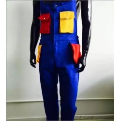 Men Multi-Pocket Bib Overalls Heavy Duty Work Bib Pants With Adjustable Straps For Construction & Mechanic
