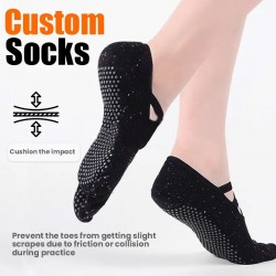 Professional Nylon Grip Socks for Women 5 Toes Anti-Slip Crew Ballet Yoga Pilates Print Design Breathable Ankle for