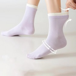 Girls Women Cotton Crew Socks Autumn Winter Sporty Casual Socks