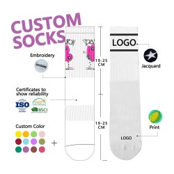 Men Knit Embroidered Basketball Crew Socks Sports Athletic Terry Socks With 26%