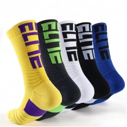 Professional Men Women Elite Basketball Athletic Crew Socks, Thick Terry Sole Anti-Slip Shock Absorption Socks