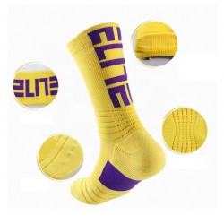 Professional Men Women Elite Basketball Athletic Crew Socks, Thick Terry Sole Anti-Slip Shock Absorption Socks