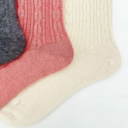 High Quality Mid-Calf Embroidered Wool Crew Socks for Women All-Season Casual izable on Body Classy Simple Design
