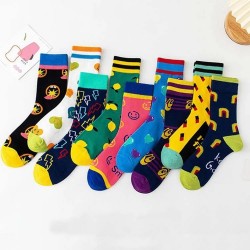 Funny Food Print Crew Socks, Unisex Fruit Sushi Novelty Socks, Hot Selling Casual Trendy Socks 21%