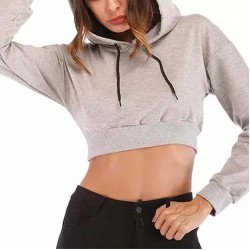 Clothing Blank Sweater Casual Women Cropped Hoodie Woman Girls Pullover Top Women's Hoodies & Sweatshirts