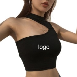 New Design Women's Summer Black Color Stretchable Bamboo Fashion Off Shoulder Crop Top Tank prices
