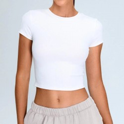 High Quality Y2K T-Shirt Sport Crop Top Cotton T-Shirt Printing and Embroidered Womans Clothing