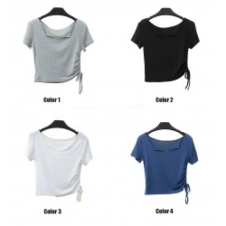 High Quality Women's Summer Fashion Short Style Printing Blank Short Sleeve Shirts