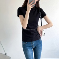 Women's T-Shirt Tops T-Shirts Breathable Knitted Cotton Basic Plain Design Casual 3D Print
