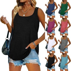 Women's Loose Fit Tank Tops Casual Plus Size Summer Sleeveless Tees Dressy Blouse made of Knitted Fabric