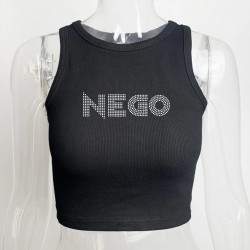 Vest Summer Ladies White Cotton Ribbed Women Crop T-Shirt Womens Crop Tank Tops Sleeveless