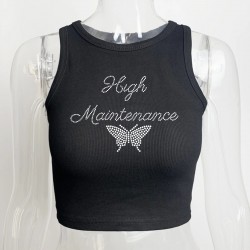 Vest Summer Ladies White Cotton Ribbed Women Crop T-Shirt Womens Crop Tank Tops Sleeveless