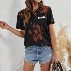 Women's Solid Color Jersey T-Shirt Printing Short Sleeve Casual Summer Tops with Anti-Pilling Feature Digital Printing