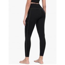 High Waist Yoga Leggings With Pockets For Women-Buttery Soft Four-Way Stretch Breathable Workout Yoga Pants Pack Of 1