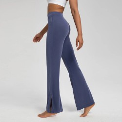 Activewear Women's Ribbed Yoga Pants Gym Leggings High Waist Modal Breathable Loose Wide Leg Flared Pants with Pockets