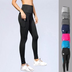 Hot High Waist Fitness Leggings High Elastic Tummy Control Seamless Yoga Pants Leggings With Pockets