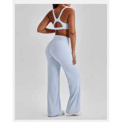 High Waist Butt Lift Multi Colors Breathable Wide Leg Yoga Flare Pants For Women