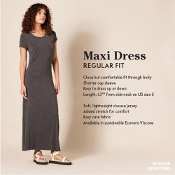 Women's Short-Sleeve Maxi Dress, Flowy