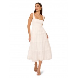 Women's Crepe and Lace Midi Dress