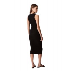 Women's Cotton Rib V-Neck Polo Dress