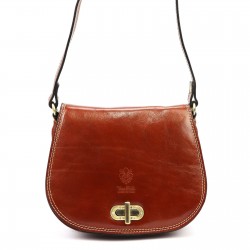 Italian Leather Crossbody Bag Women's Genuine Leather Shoulder Bag Classic Saddle