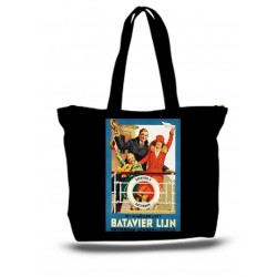 Handbag Bataveir Steam Ship Criuse Póster de Viaje Todo Propósito Vintage Retro 1901