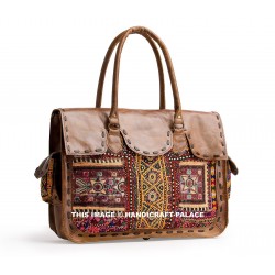 Genuine Vintage Leather Messenger Briefcase Satchel Women's Bag Brown Banjara Bag